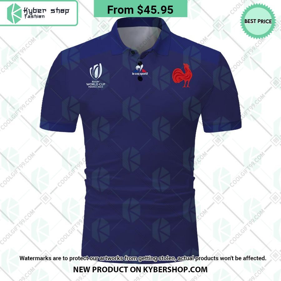 France Rugby Home Jersey Rugby World Cup 2023 CUSTOM Polo Shirt