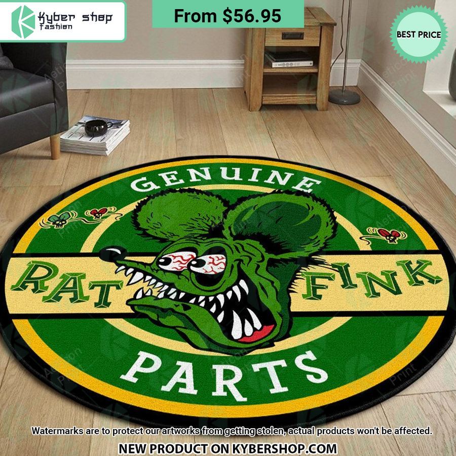 Genuine Rat Fink Parts Hot Rod Round Rug