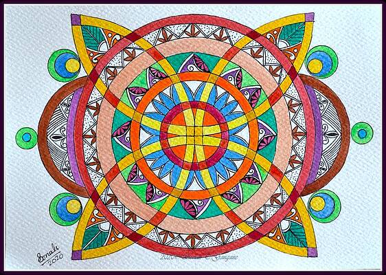 Geometric Mandala 1 Print Unisex , , , Long Sleeve Tee