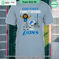 God First Family Second Then Detroit Lions Shirt