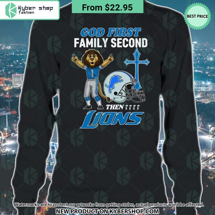 God First Family Second Then Detroit Lions Shirt