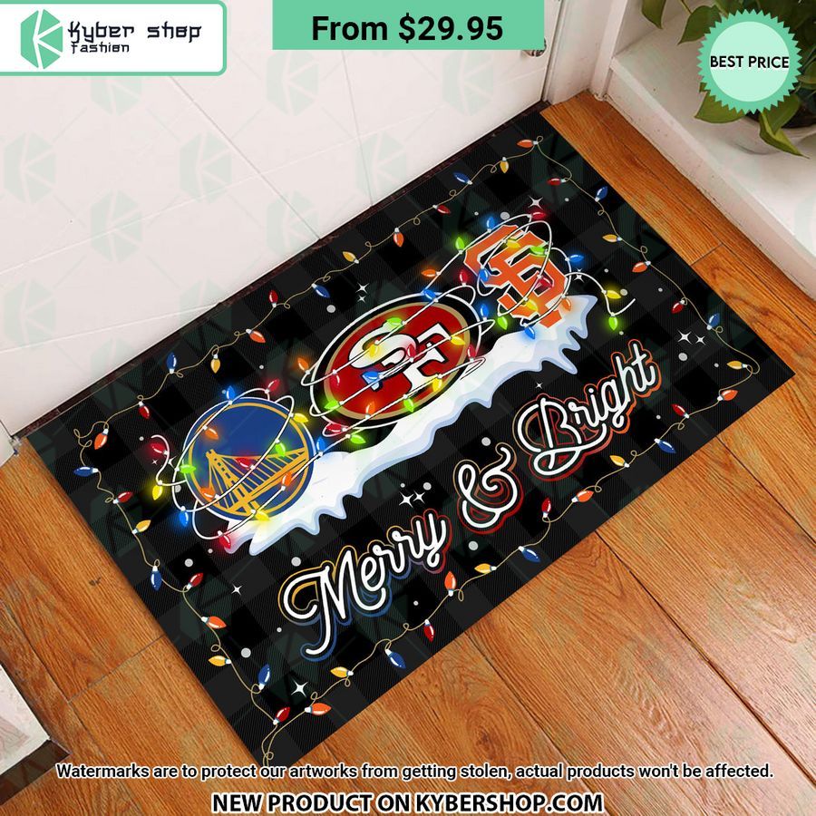 Golden State Warriors Merry And Bright Doormat