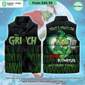 Grinch I Drink Budweiser Sleeveless Puffer Down Jacket