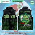 Grinch I Drink Guinness Sleeveless Puffer Down Jacket