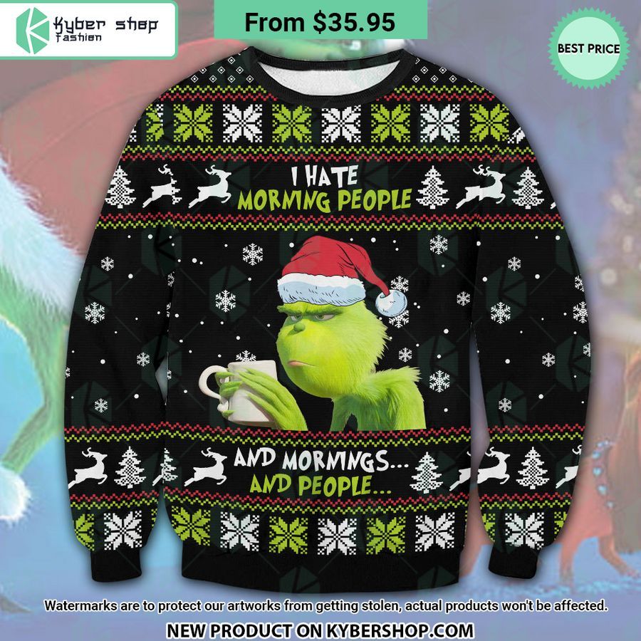 Grinch I Hate People Ugly Christmas Sweater