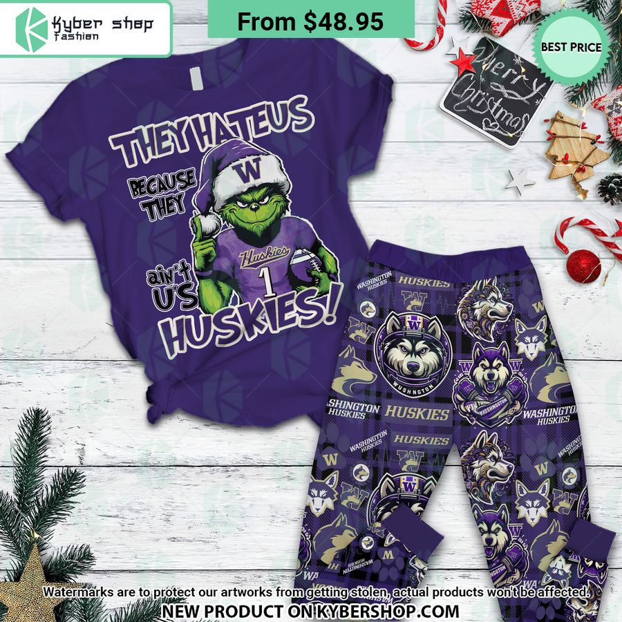Grinch They Hate Us Because They ain’t Us Washington Huskies Pajamas