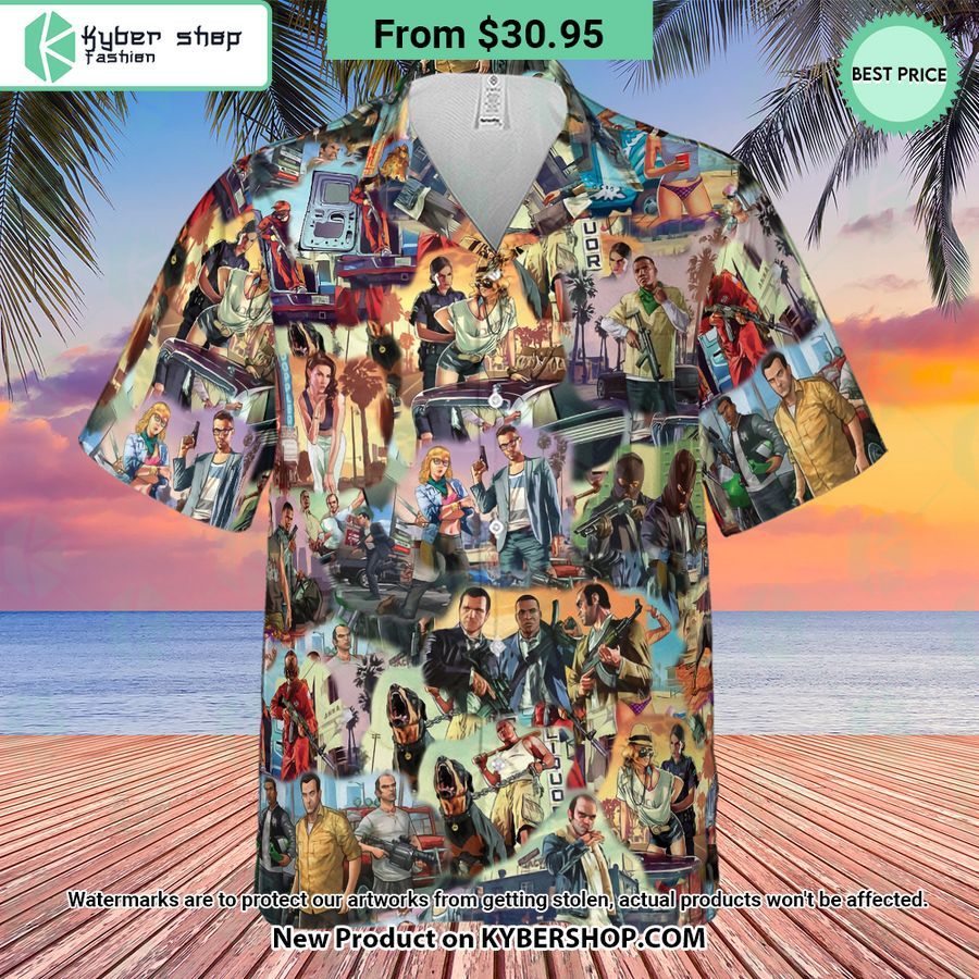 GTA Grand Theft Auto Scenes Hawaiian Shirt