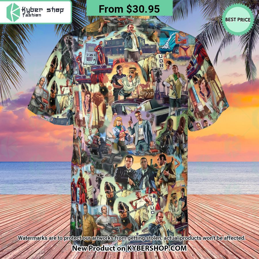 GTA Grand Theft Auto Scenes Hawaiian Shirt