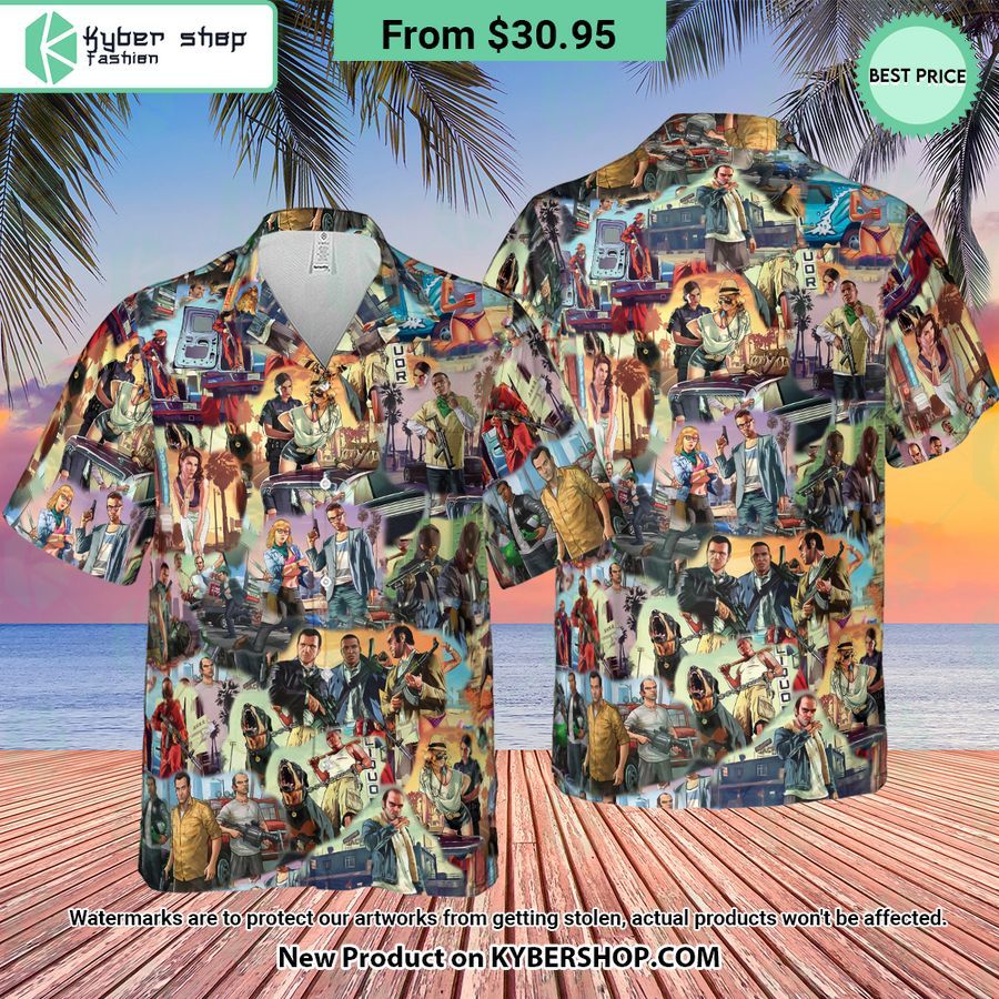 GTA Grand Theft Auto Scenes Hawaiian Shirt