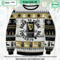 Guinness Born To Drink Ugly Christmas Sweater