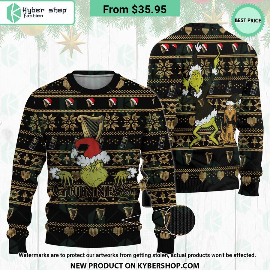 Guinness Grinch Max Ugly Christmas Sweater