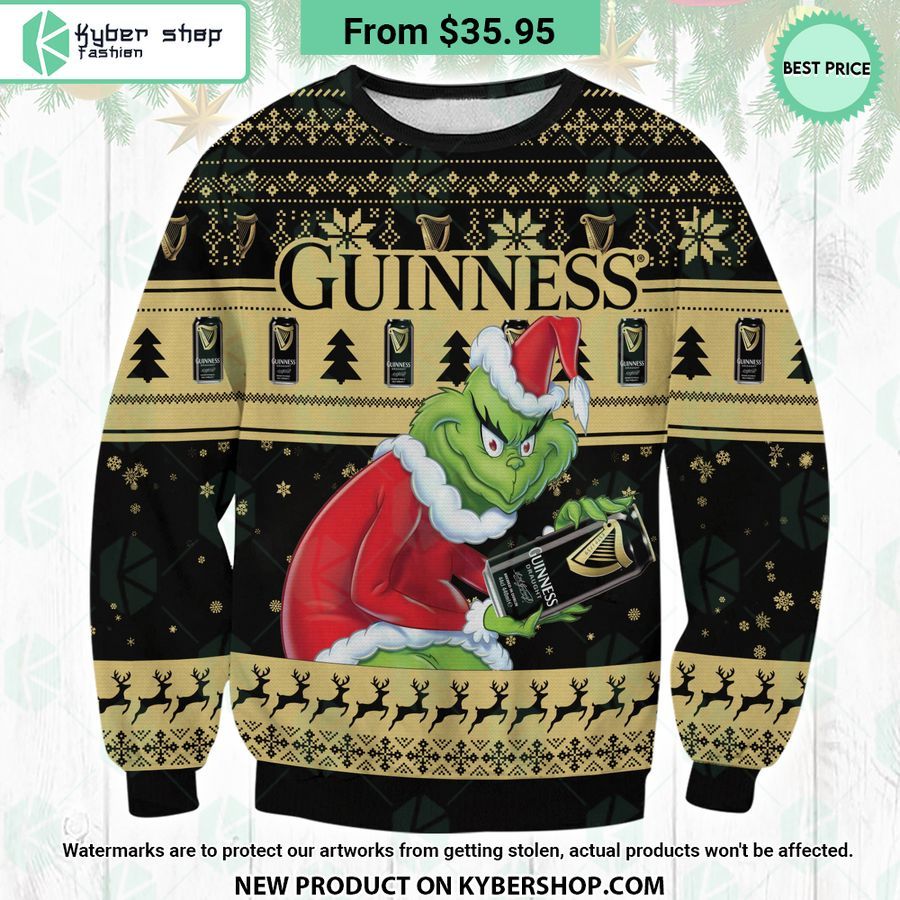 Guinness Grinch Ugly Christmas Sweater