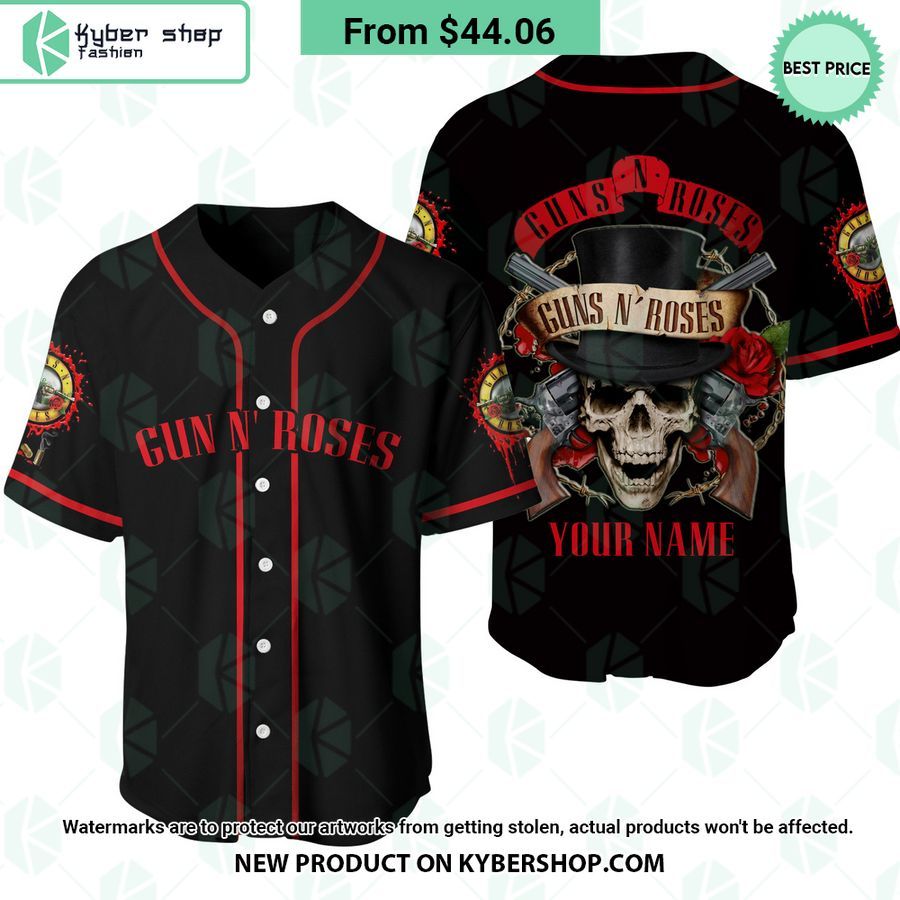 Gun N’ Roses Skull CUSTOM Baseball Jersey