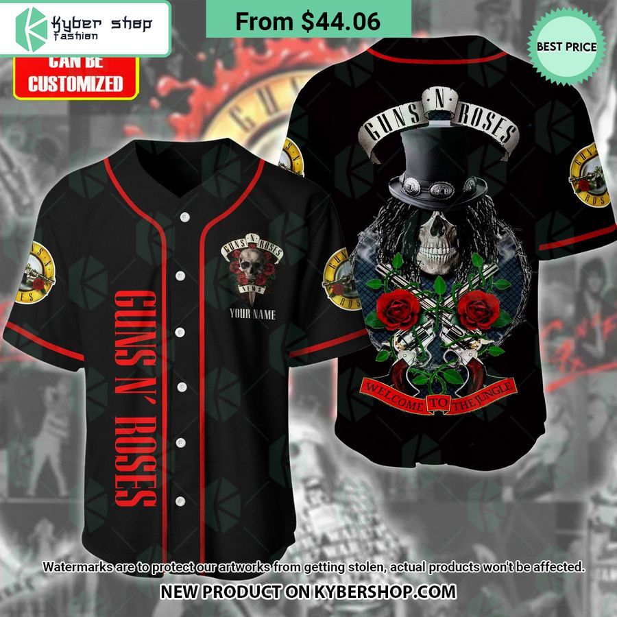Gun N’ Roses Welcome To The Jungle CUSTOM Baseball Jersey