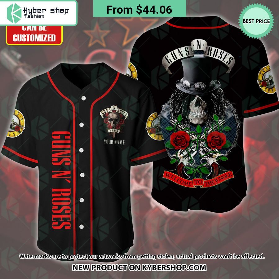 Gun N’ Roses Welcome To The Jungle CUSTOM Baseball Jersey