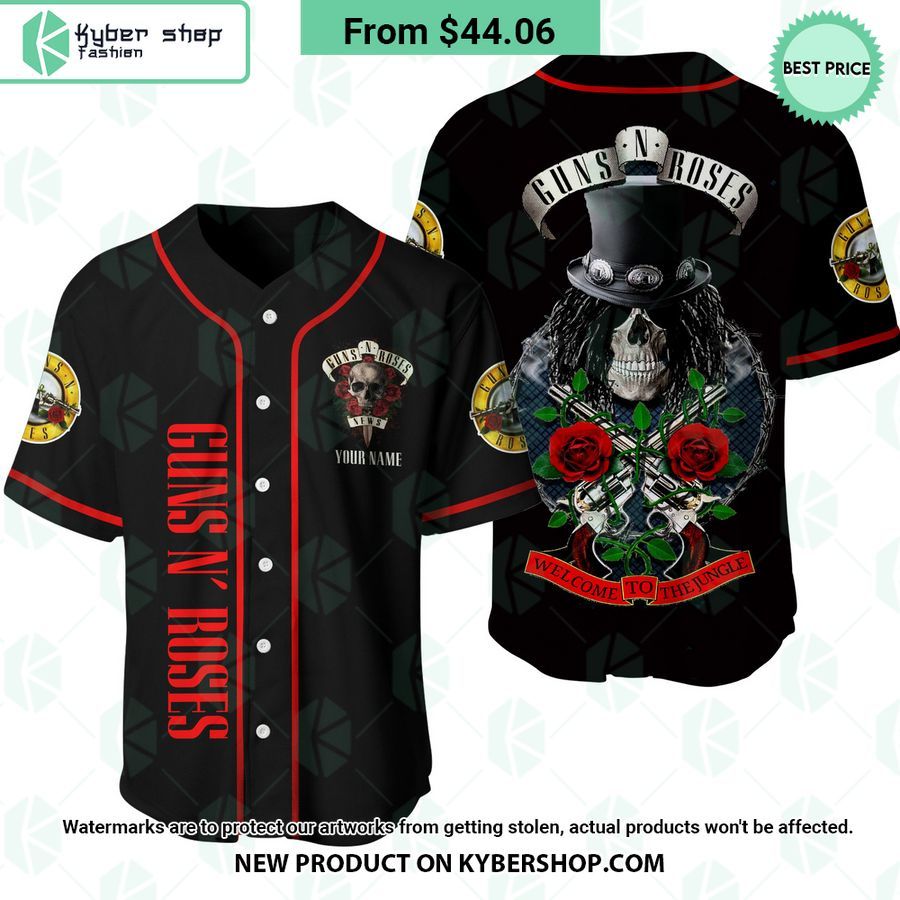 Gun N’ Roses Welcome To The Jungle CUSTOM Baseball Jersey