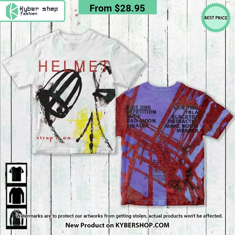 Helmet Strap It On Album Cover Shirt
