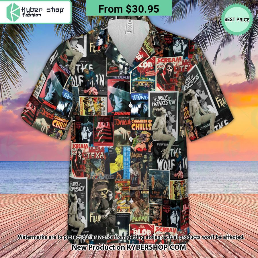 Horror Movie Posters Monster Universal Scream Ghostface The Thing Hawaiian Shirt