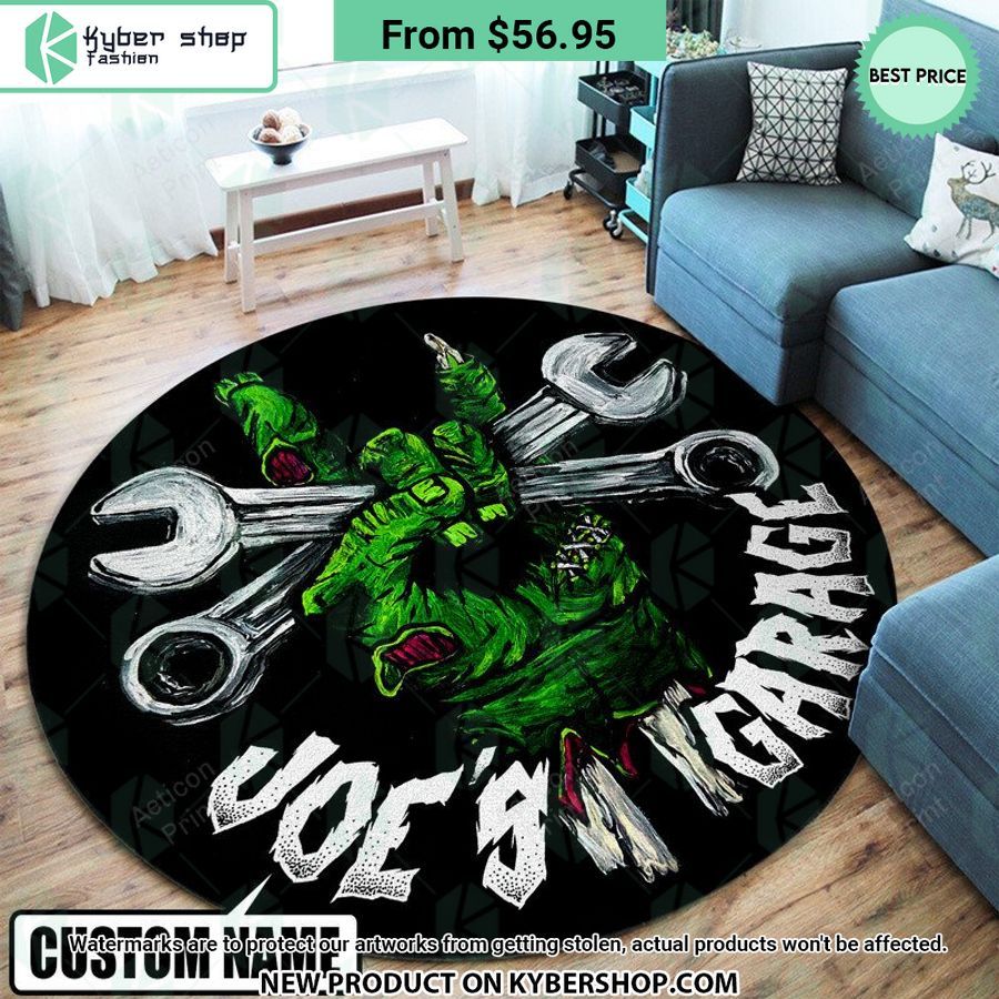Rod Garage rock hand sign CUSTOM Round Rug