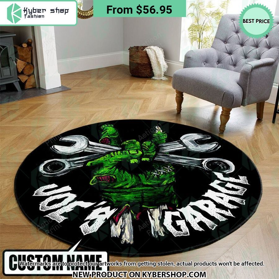 Rod Garage rock hand sign CUSTOM Round Rug