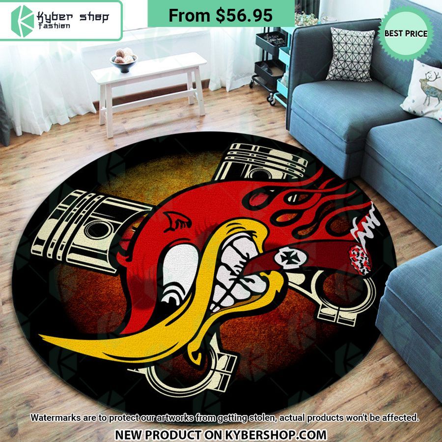Rod Mr. Horsepower Devil Garage Round Rug