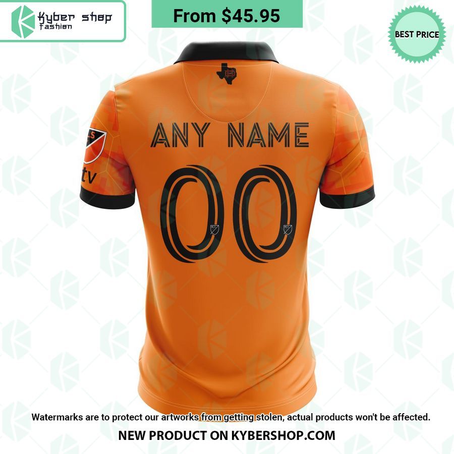 Houston Dynamo FC 2023 Home El Sol MLS CUSTOM Polo Shirt