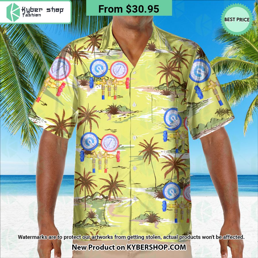 HVAC Tech Yellow Hawaiian Shirt