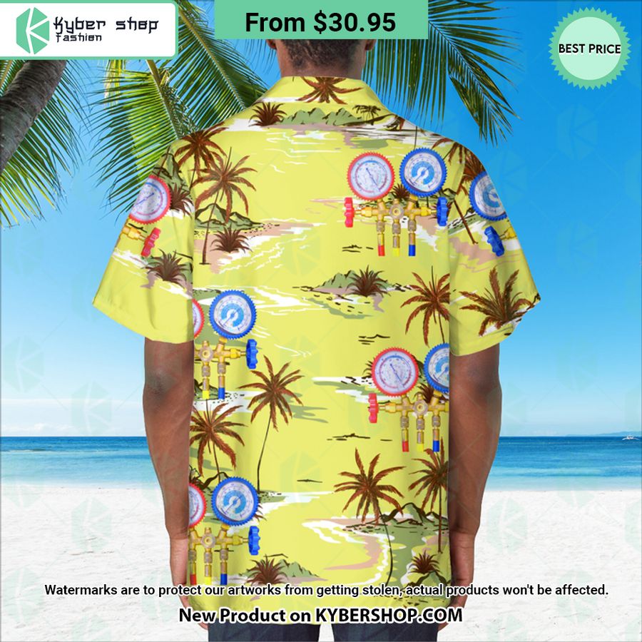 HVAC Tech Yellow Hawaiian Shirt