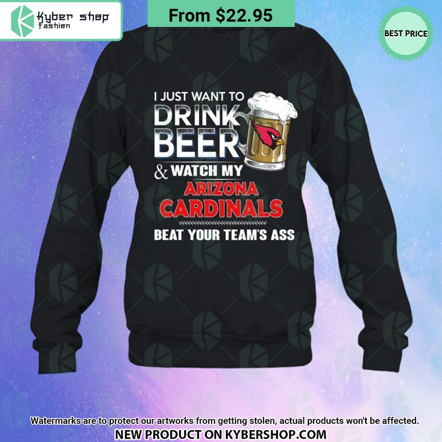 I Just Want To Drink Beer & Watch My Arizona cardinals T Shirt