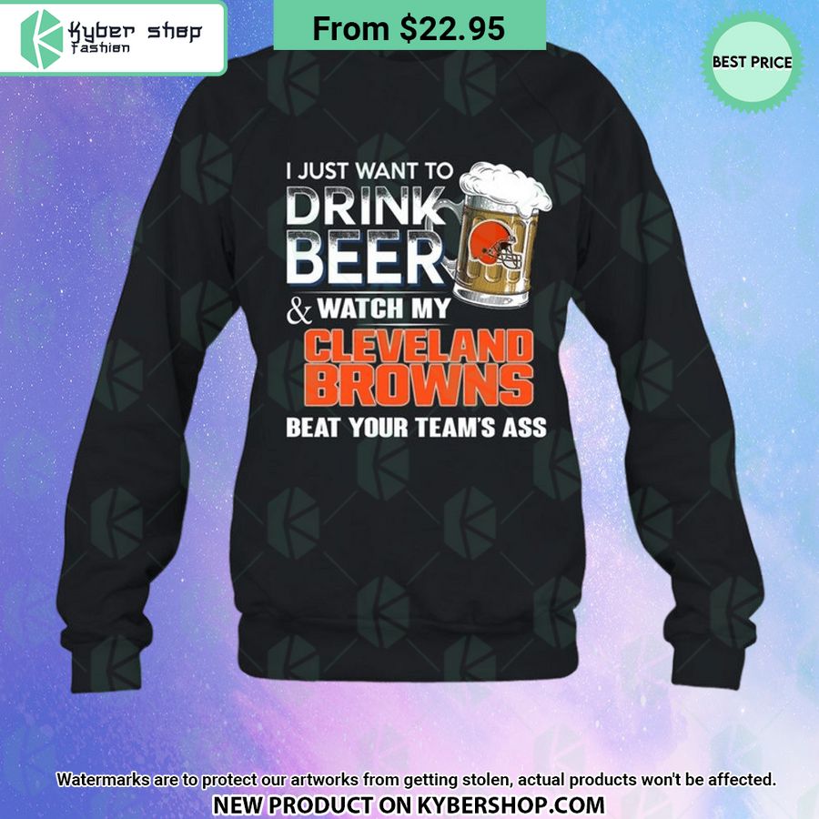 I Just Want To Drink Beer & Watch My Cleveland Browns T Shirt