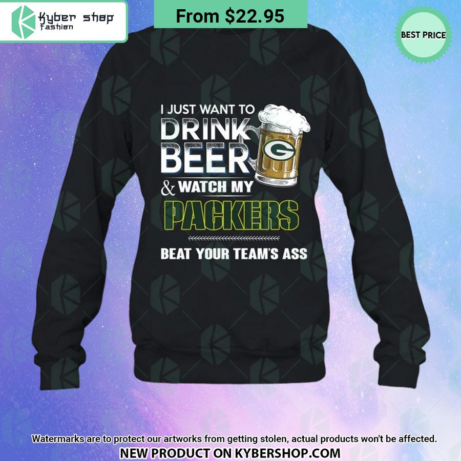 I Just Want To Drink Beer & Watch My Green Bay Packers T Shirt