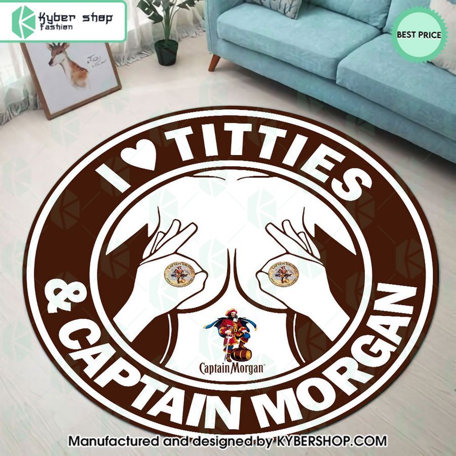 I Love Titties And Captain Morgan Rug