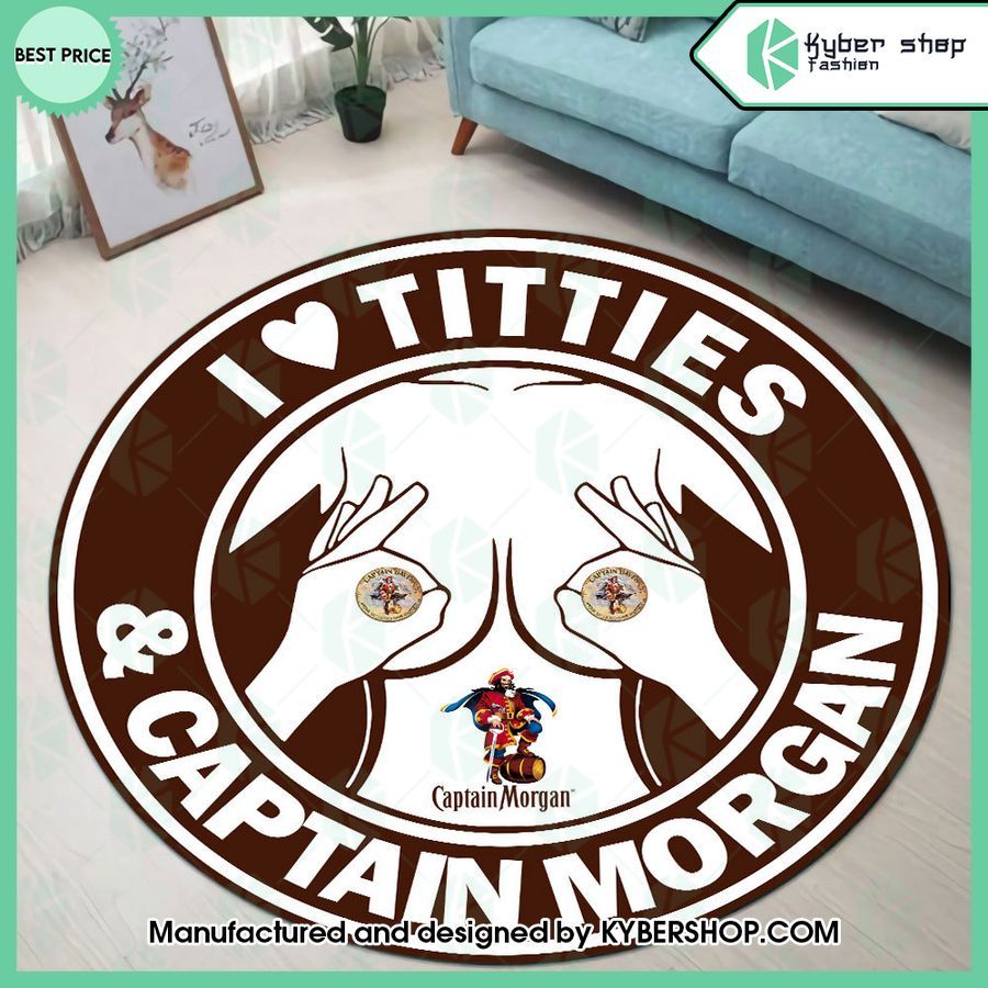I Love Titties And Captain Morgan Rug