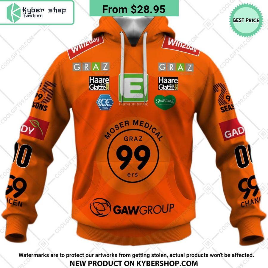 Ice Hockey League Graz 99ers Home Jersey Style Hoodie