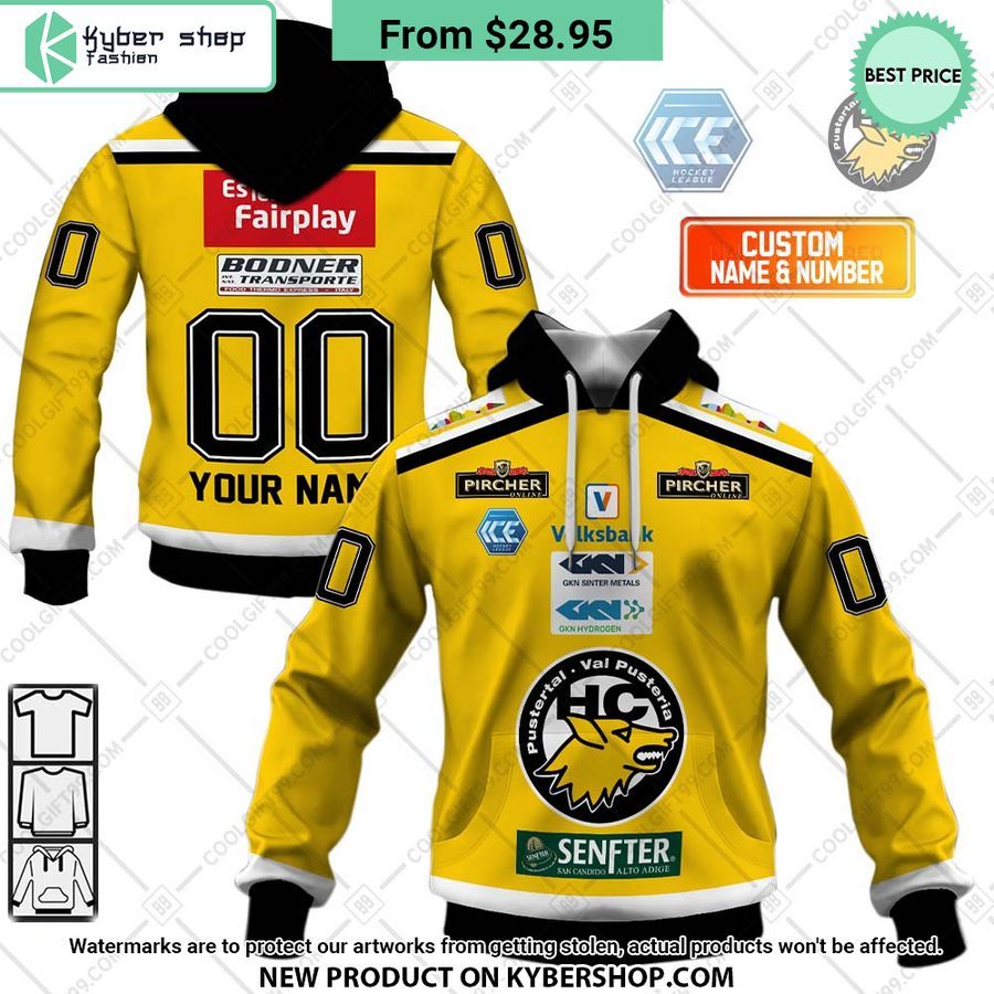 Ice Hockey League HC Pustertal Wolfe Home Jersey Style Hoodie