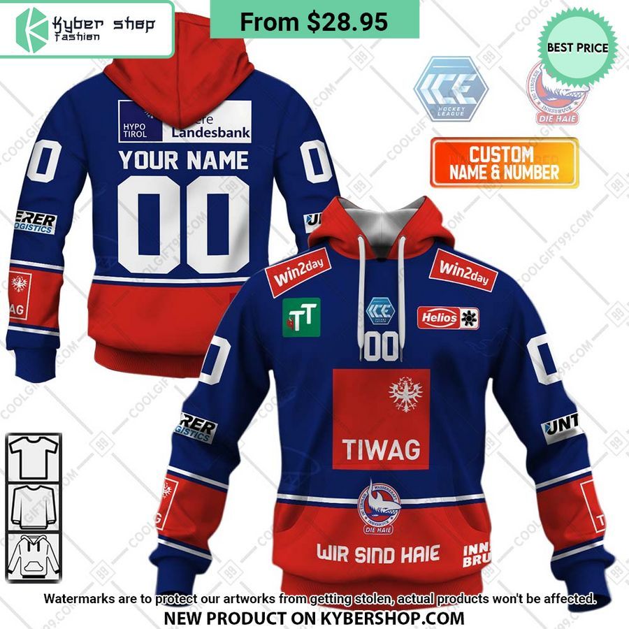Ice Hockey League HC TWK Innsbruck Home Jersey Style Hoodie