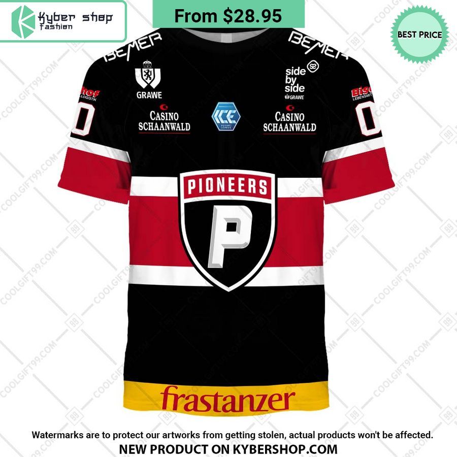 Ice Hockey League Pioneers Vorarlberg Home Jersey Style Hoodie
