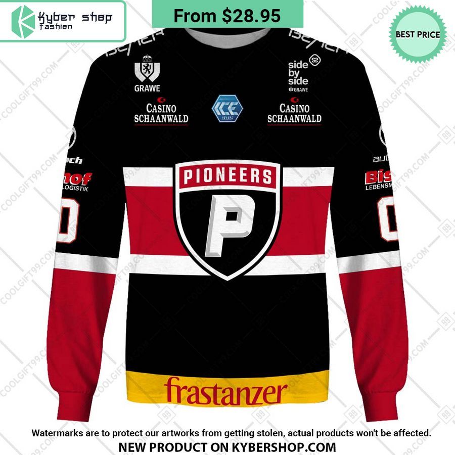Ice Hockey League Pioneers Vorarlberg Home Jersey Style Hoodie
