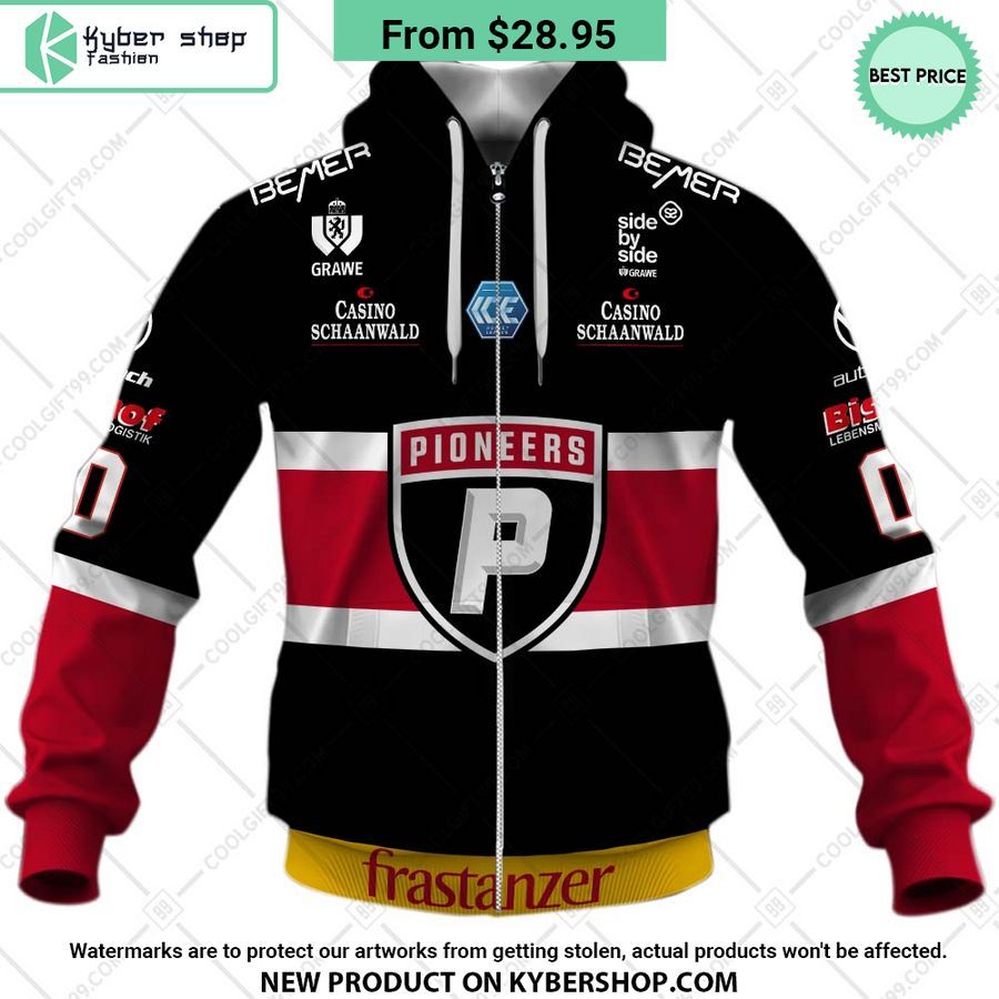 Ice Hockey League Pioneers Vorarlberg Home Jersey Style Hoodie