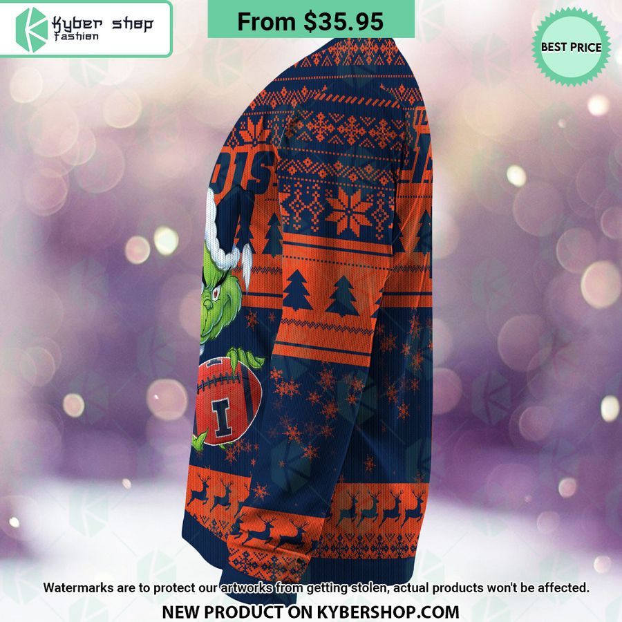 Illinois Fighting Illini Grinch Christmas Sweater