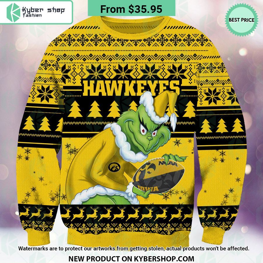 Iowa Hawkeyes Grinch Christmas Sweater
