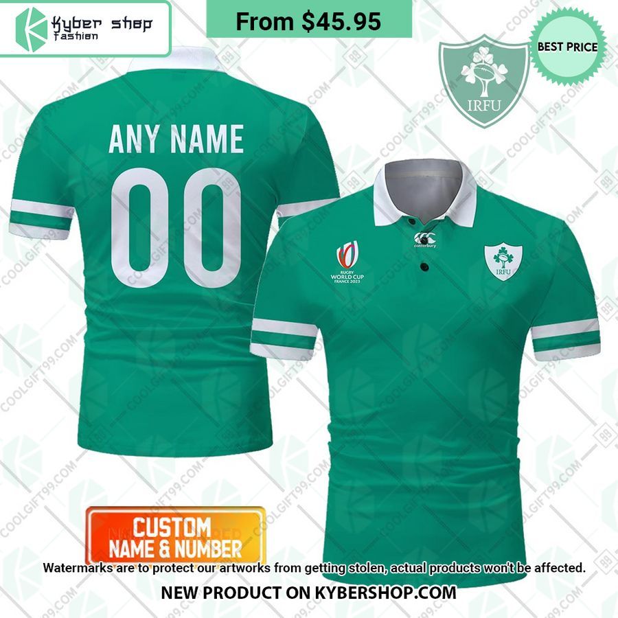Ireland Rugby Home Jersey Rugby World Cup 2023 CUSTOM Polo Shirt