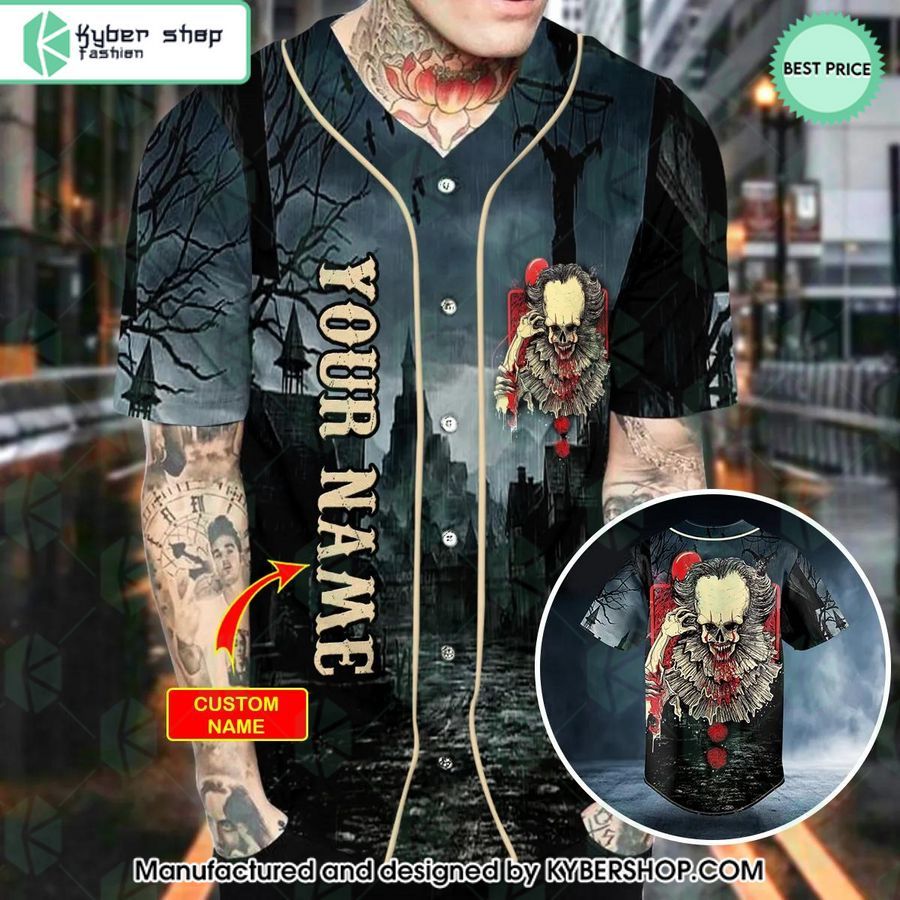 IT Halloween Skull CUSTOM Baseball Jersey