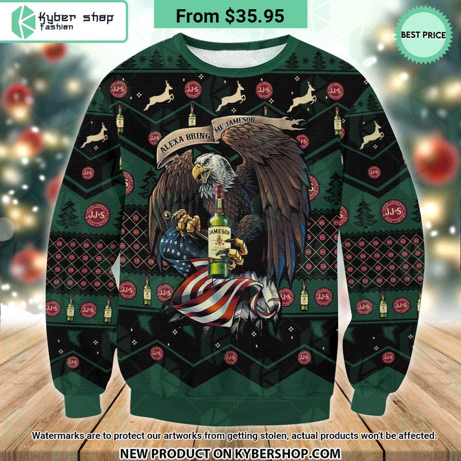 Jameson Eagle US Flag Ugly Christmas Sweater