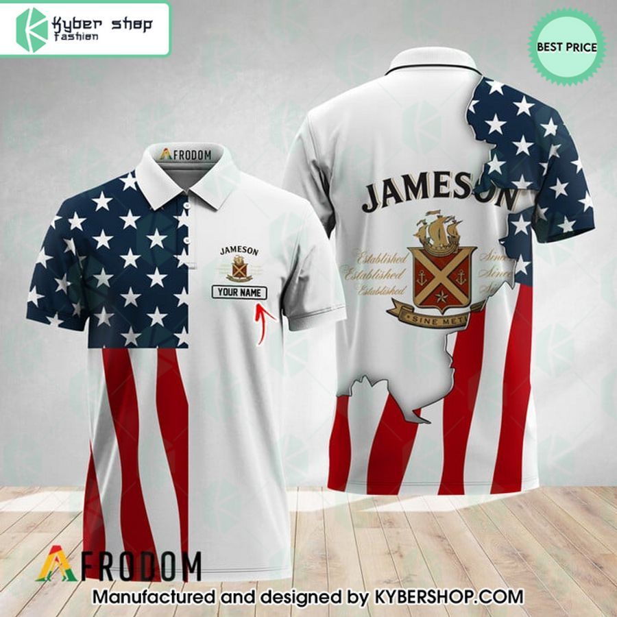 Jameson Whiskey US Flag CUSTOM Polo