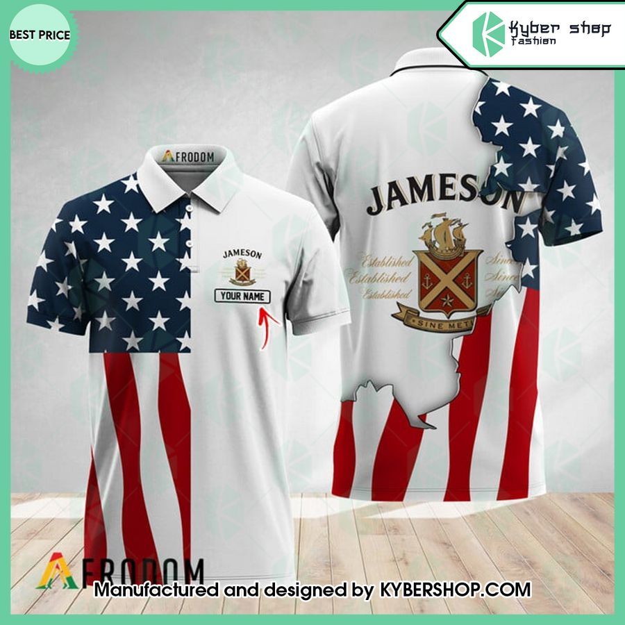 Jameson Whiskey US Flag CUSTOM Polo