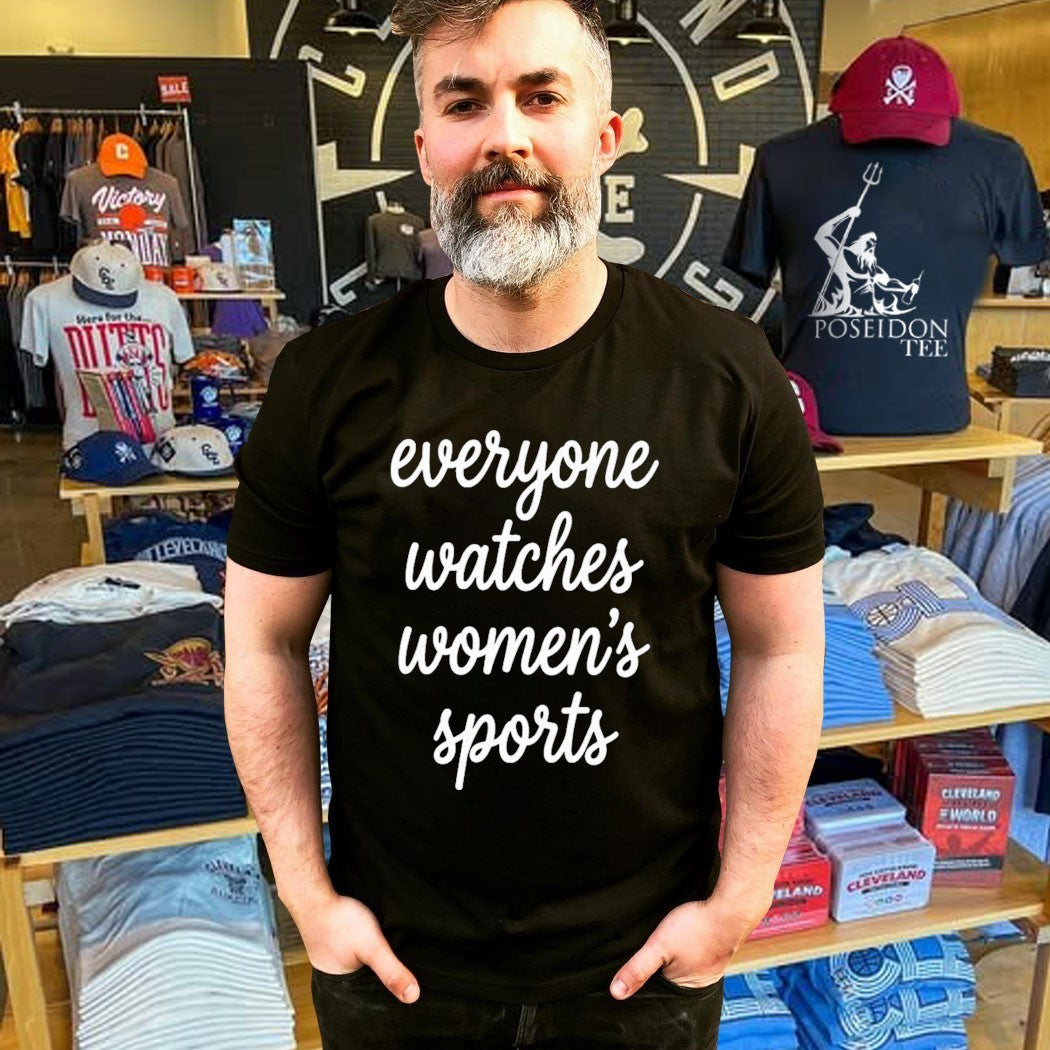 Jan Jensen Wearing Everyone Watches Women’s Sports T-shirt