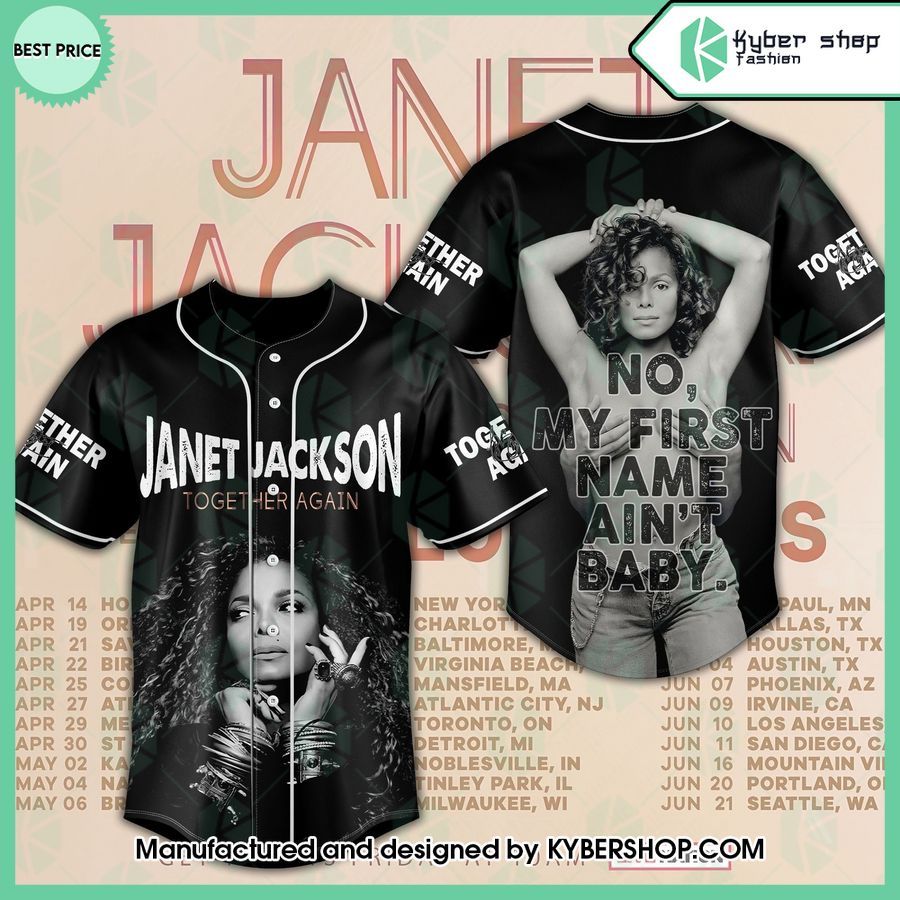 Janet Jackson Together Again Baseball Jersey