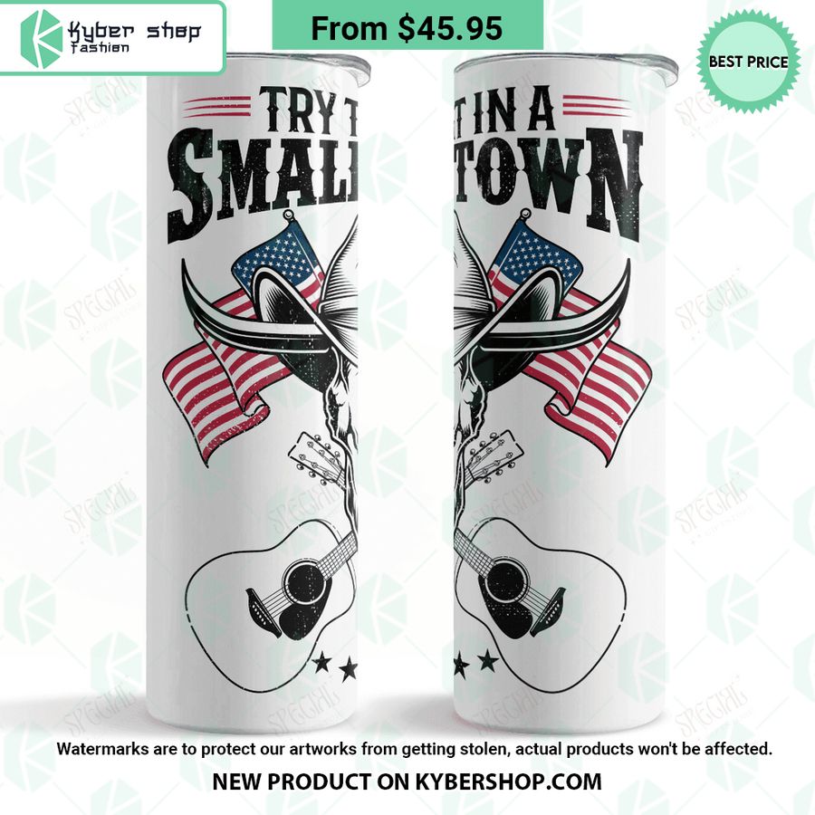 Jason Aldean US Flag Try That In A Small Town Skinny Tumbler