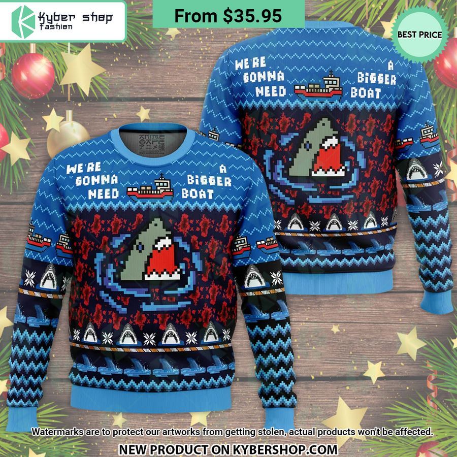 Jaws We’re Gonna Need A Bigger Boat Ugly Christmas Sweater
